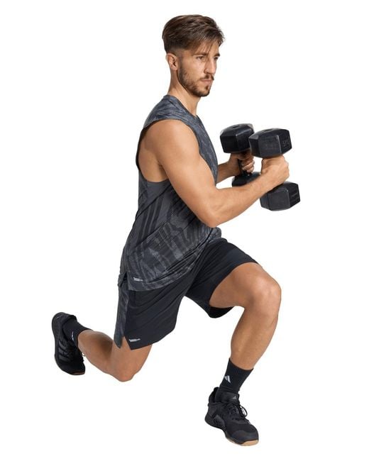 Adidas Blue Tech Essentials Workout Shorts 7" for men
