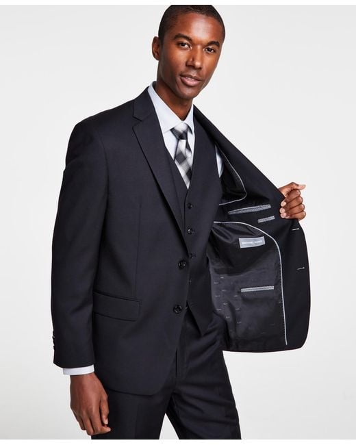 Michael Kors Blue Classic-fit Wool Stretch Solid Suit Jacket for men