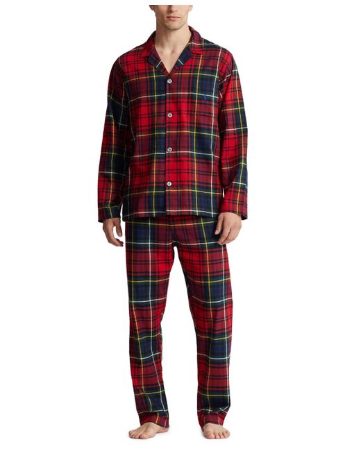 Polo Ralph Lauren Plaid Flannel Pajamas Set in Red for Men Lyst