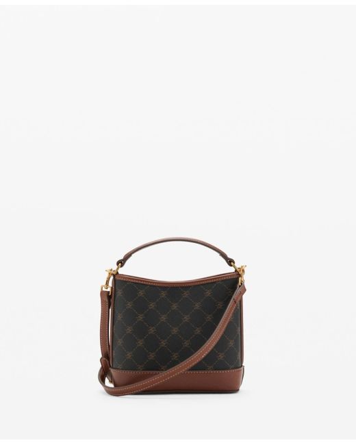 Mango Black Contrast Print Bucket Bag