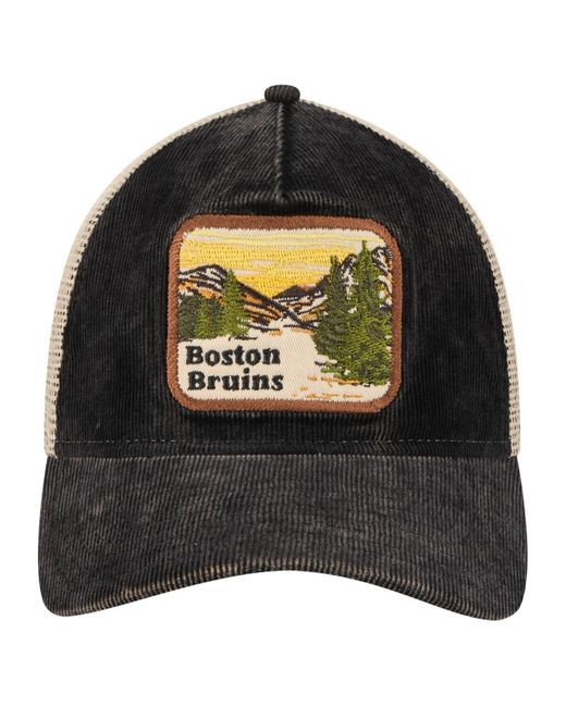 KTZ Black/cream Boston Bruins Vintage Landscape 9twenty A-frame Adjustable Trucker Hat for men