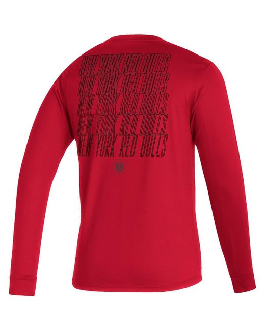 Adidas Red New York Bulls Club Long Sleeve T-shirt for men