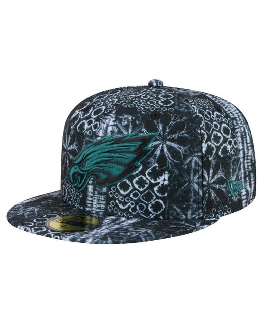KTZ Blue Philadelphia Eagles Shibori 59fifty Fitted Hat for men
