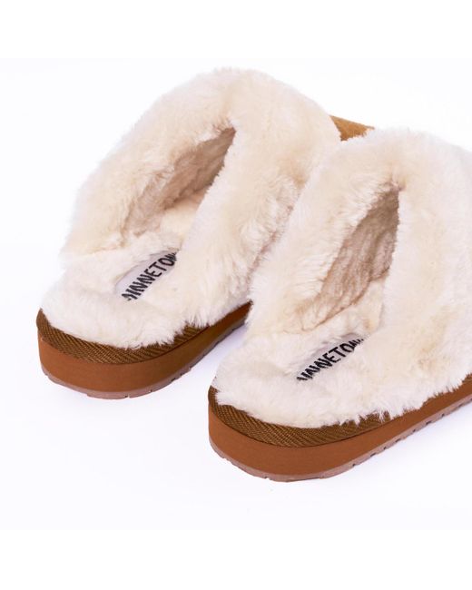 Minnetonka Brown Carefree Scuff Slippers