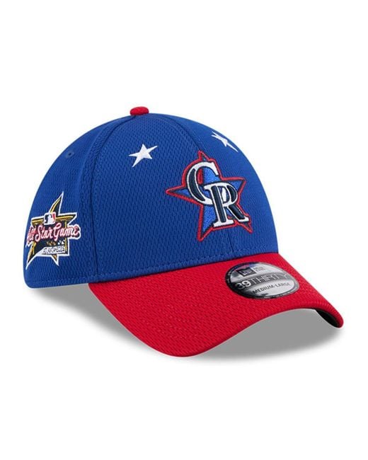 KTZ Blue/red Colorado Rockies 2025 Mlb All-star Game Workout 39thirty Flex Hat for men