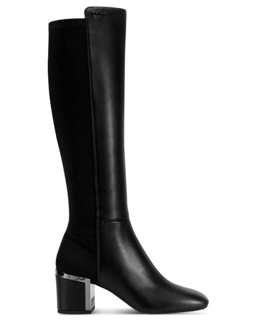 DKNY Black Kamiah Heeled Knee High Boot Fashion
