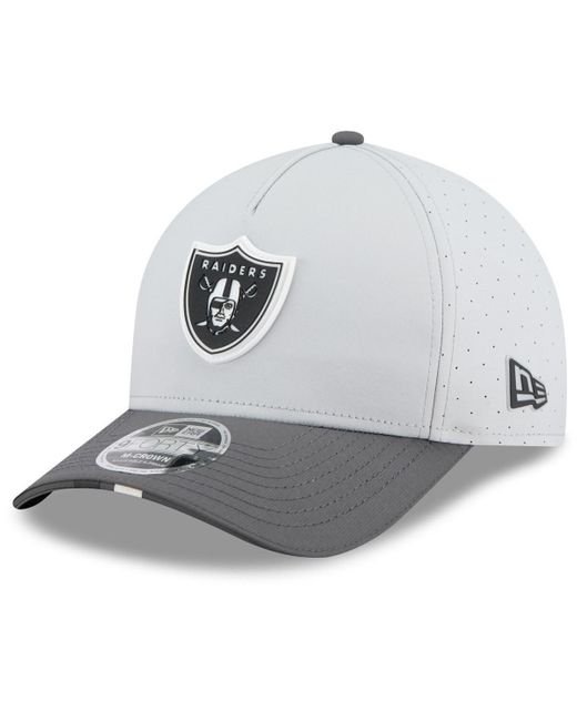 KTZ Gray/graphite Las Vegas Raiders 2025 Nfl Training Camp A-frame 9forty Adjustable Hat for men