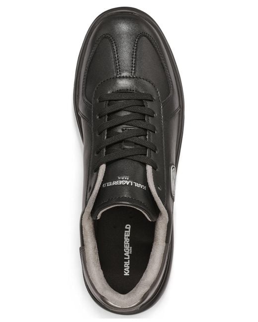 Karl Lagerfeld Black T-toe Logo Patch Sneakers for men