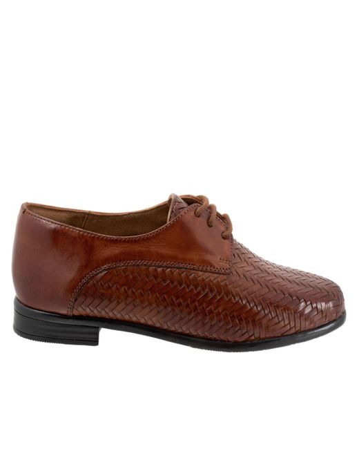 Trotters Brown Lizzie Herringbone Flat