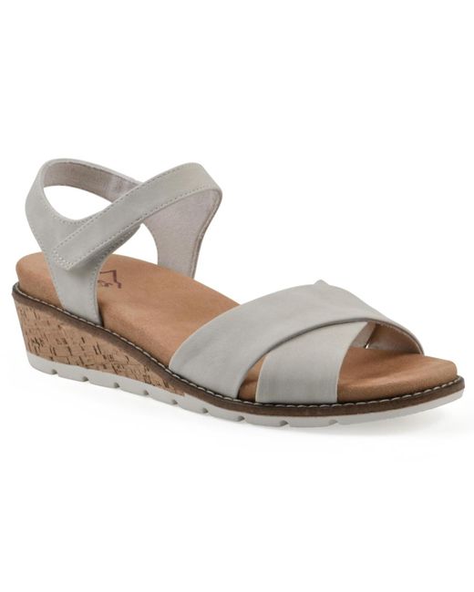 White Mountain White Tinna Wedge Sandals