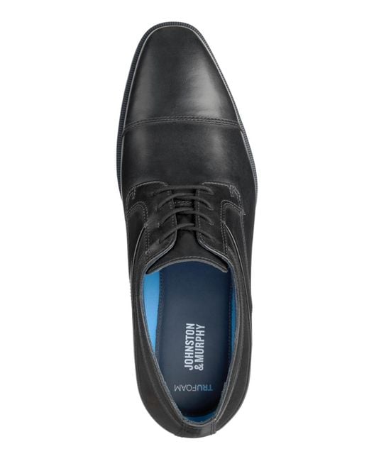 Johnston & Murphy Black Gibbons Cap Toe Oxfords for men