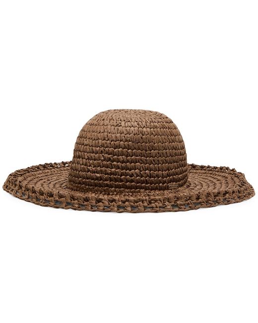 Steve Madden Brown Paper Raffia Floppy Hat