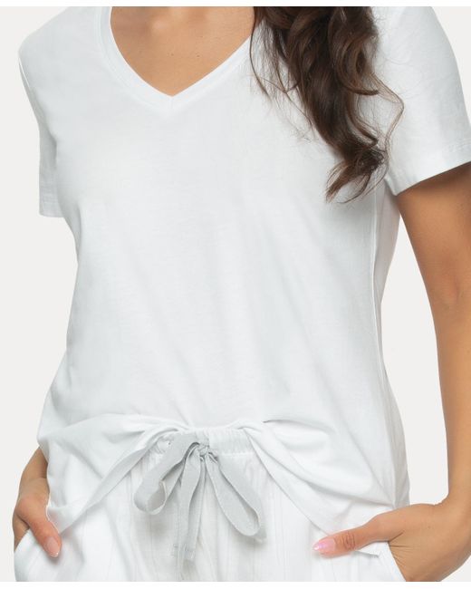 Felina White Mirielle 2 Pc. Short Sleeve Pajama Set