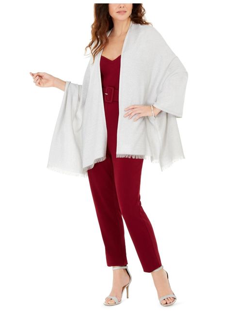 Calvin Klein Red Lightweight Metallic Evening Wrap