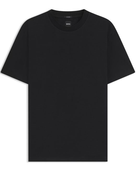 Boss Black Boss By Micro Pattern Mercerized-cotton T-shirt for men