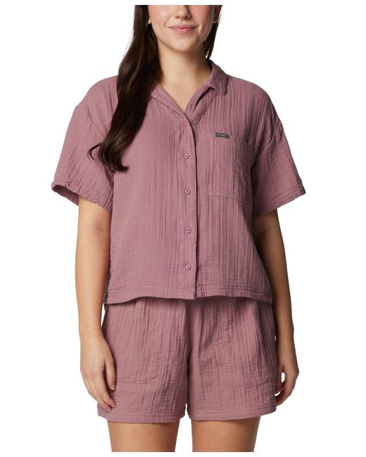 Columbia Purple Holly Hideaway Breezy Cotton Top