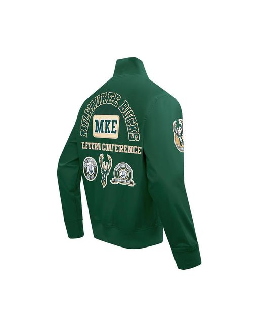 Pro Standard Green Milwaukee Bucks Area Code Twill Full-zip Jacket for men