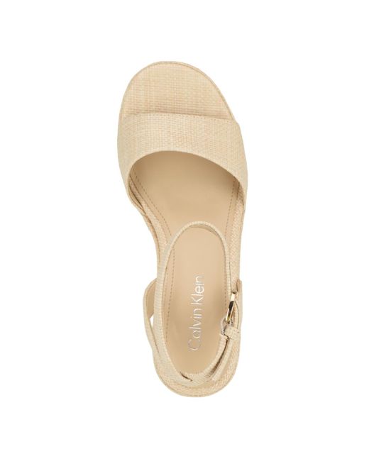 Calvin Klein Blue Summer Almond Toe Dress Wedge Sandals