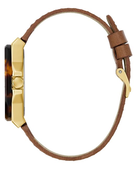 Guess Blue Brown Leather Multi-function Watch