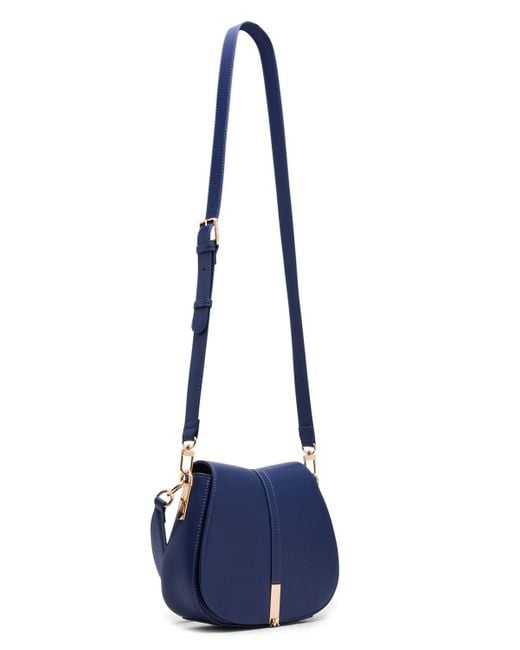 Anne Klein Blue Convertible Strap Small Saddle Bag