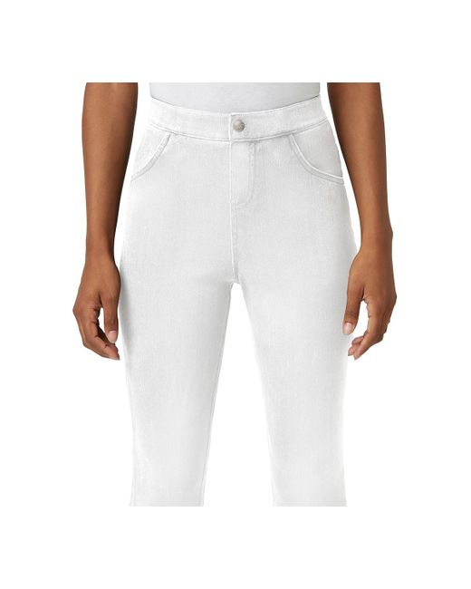 Hue White High-rise Denim Baby Bootcut leggings