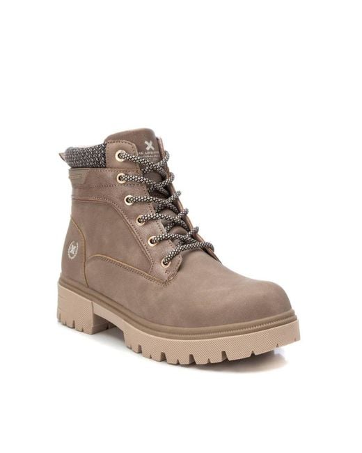 Xti Brown Combat Ankle Booties By