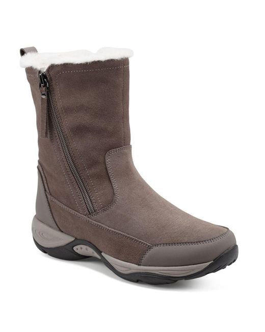 Easy Spirit Exparunn Cold Weather Zipper Boot In Brown 