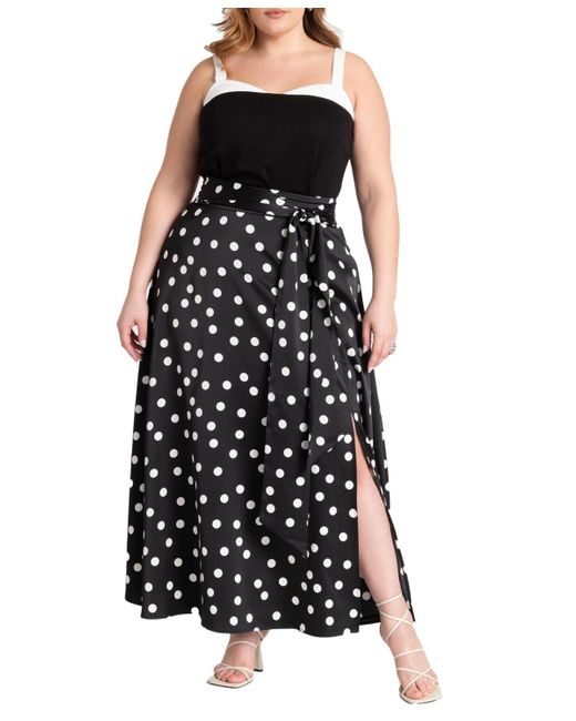 Eloquii Black Plus Size Maxi Skirt With Tie Waist