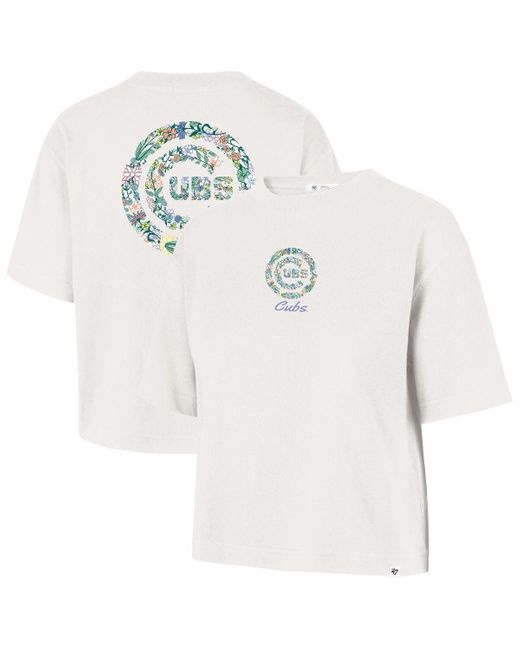 '47 White Chicago Cubs Full Bloom Cropped T-shirt