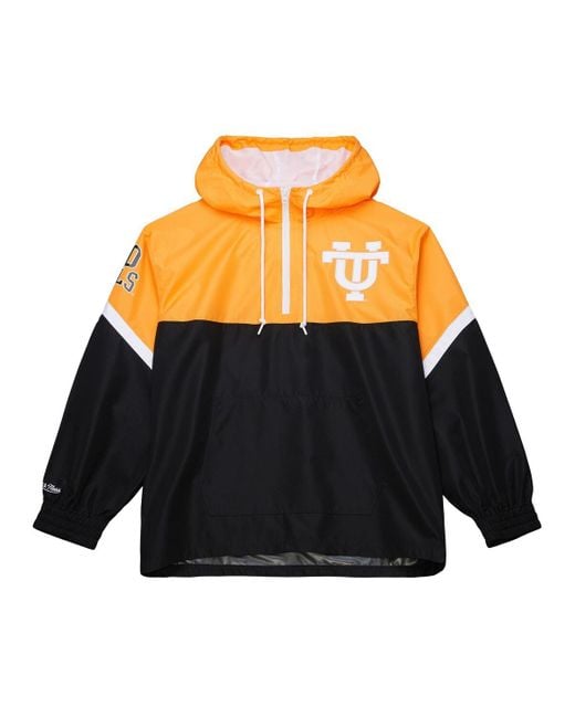 Mitchell & Ness Tennessee Orange/black Tennessee Volunteers Tie Breaker Logo Vintage Lightweight Anorak Half-zip Windbreaker for men