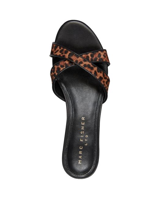 Marc Fisher Black Tracey Crisscross Kitten Heel Sandals