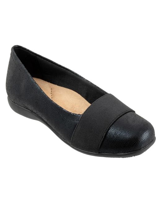 Trotters Black Samantha Flat