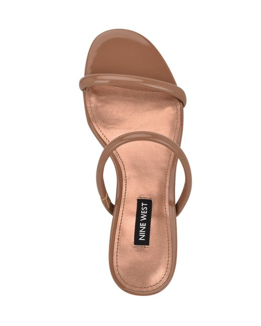 Nine West Brown Berri Double Strap Kitten Heel Sandals