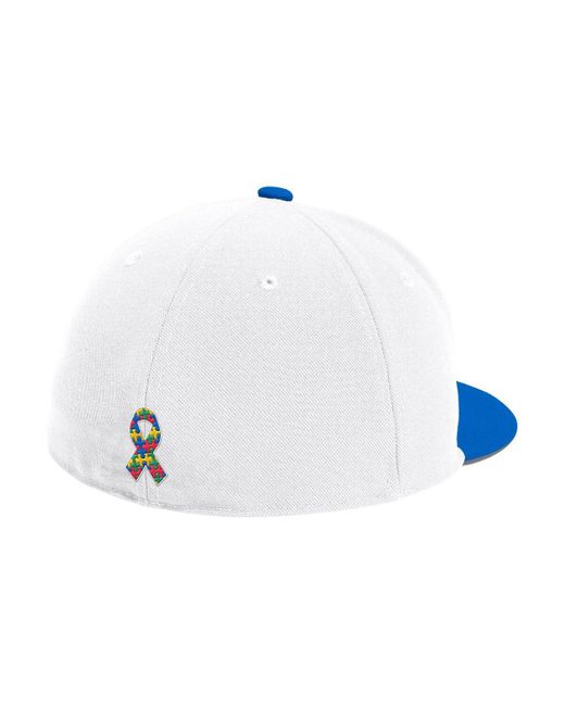 Adidas Blue Kansas Jayhawks On-field Fitted Baseball Hat for men