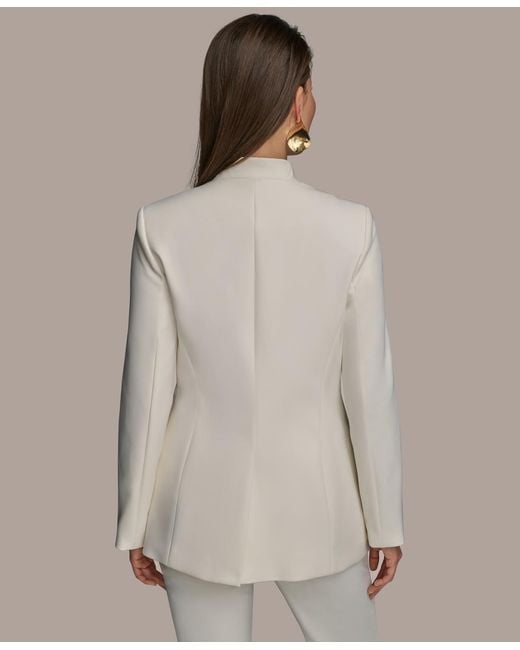 Donna Karan Black Button Sleeve Blazer
