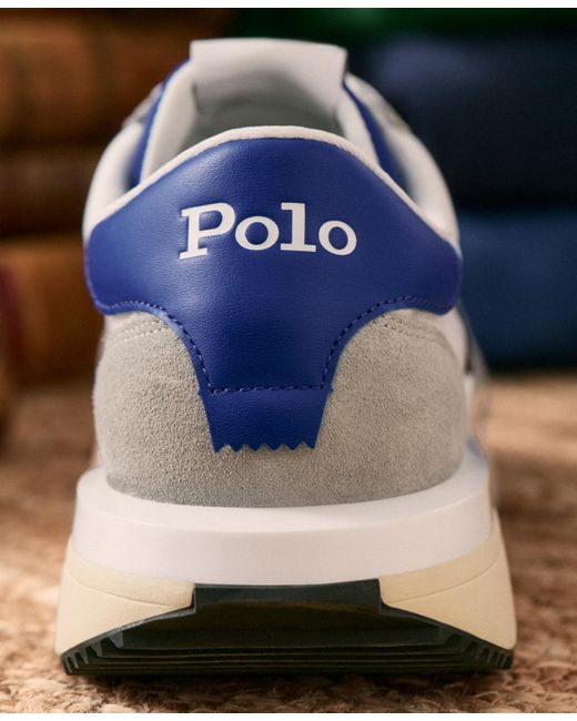 Polo Ralph Lauren White Train 89 Suede-paneled Sneaker for men
