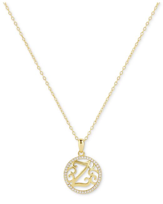Giani Bernini Metallic Cubic Zirconia Z Monogram 18" Pendant Necklace