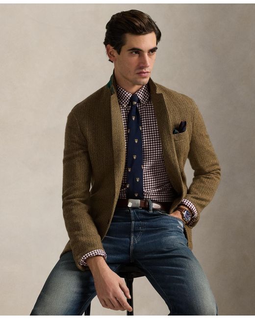 Polo Ralph Lauren Brown Custom-fit Gingham Oxford Shirt for men
