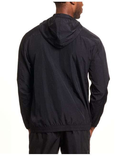 Reebok Blue Hooded Zip-front Track Jacket for men