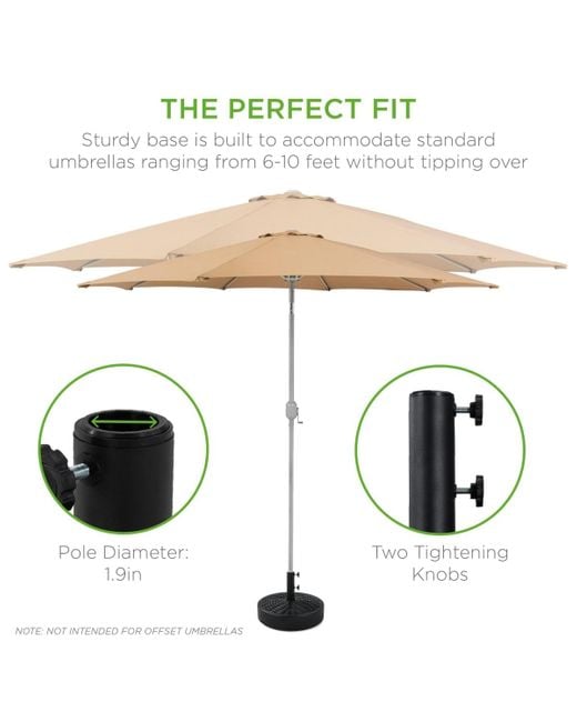 Best Choice Products Black Fillable Plastic Patio Umbrella Base Stand
