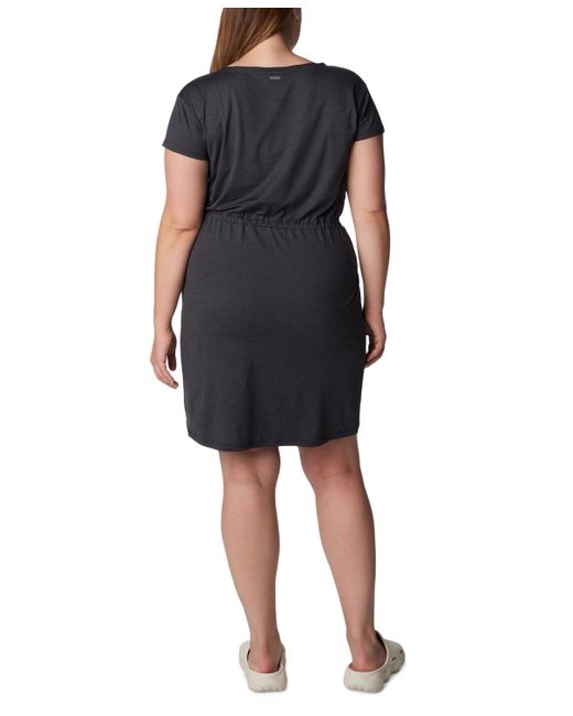 Columbia Black Plus Size Pacific Haze Short-sleeve T-shirt Dress