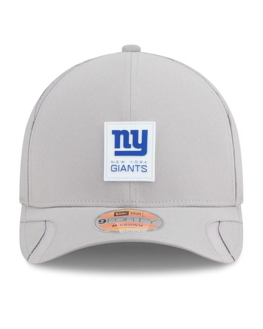 KTZ Gray New York Giants 2025 Sideline M-crown 9forty Adjustable Hat for men