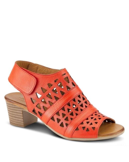 Spring Step Red Dorotha Ankle Strap Sandal