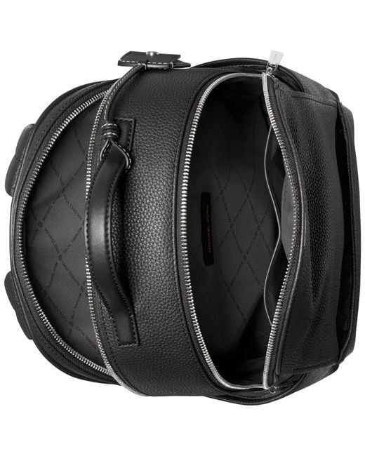 Michael Kors Black Michael Sable Medium Pebbled Leather Backpack