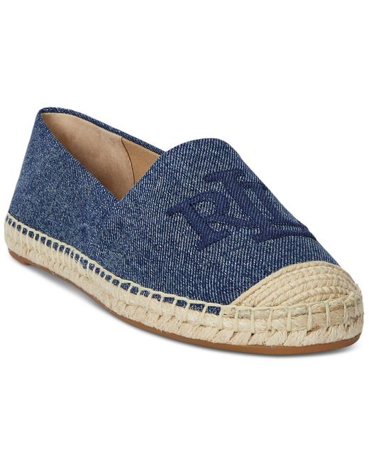 Ralph Lauren Blue Cameron Logo Slip-on Espadrille Flats