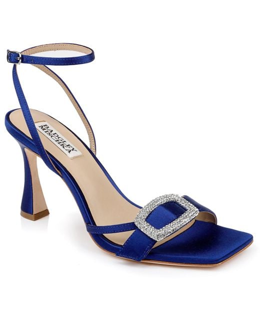 Badgley Mischka Blue Judith Square Toe Evening Sandals