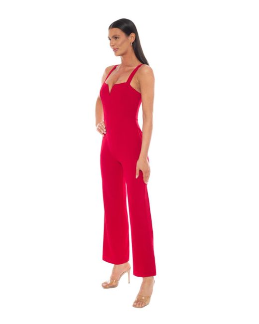 Bebe Red V-wire Core Jumpsuit
