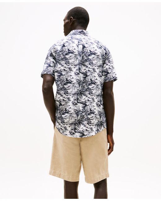 Tommy Hilfiger Multicolor Regular-fit Island Print Linen Shirt for men