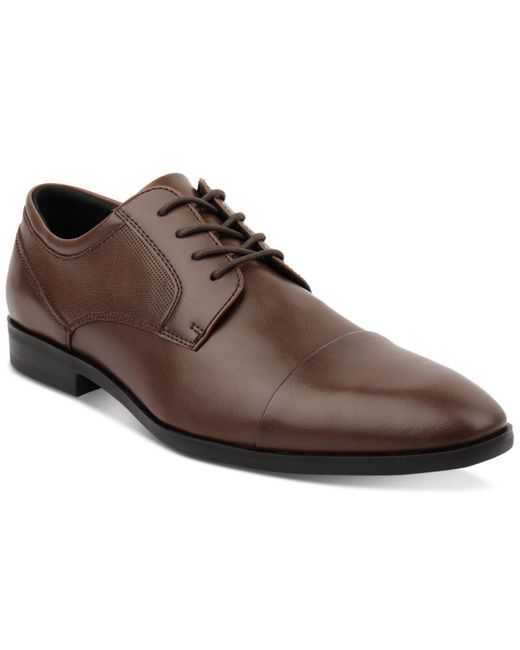 Alfani Faux-leather Lace-up Cap-toe Dress Shoes, Created For Macy's in ...