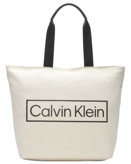 Calvin Klein Selina Canvas Top Zipper Tote Bag Lyst